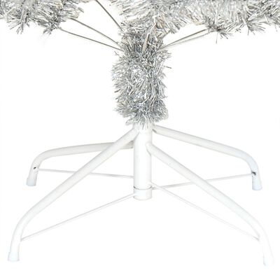 vidaXL Albero di Natale Artificiale con Supporto Argento 180 cm PET