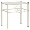 vidaXL Comodino Bianco e Trasparente 42,5x33x44,5 cm Metallo e Vetro