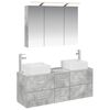vidaXL Set di mobili per il bagno 4 pz Grigio Cemento