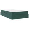 vidaXL Letto con contenitore e materasso Verde Scuro 120 x 200 cm