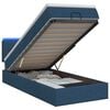 vidaXL Letto Ottomano con Materasso e LED Blu 100 x 200 cm Tessuto