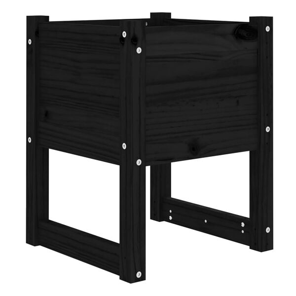 vidaXL Fioriere 2 pz Nero 40x40x52,5 cm in Legno Massello di Pino