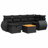 vidaXL Set Divani da Giardino con Cuscini 7pz Nero Polyrattan
