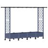 vidaXL Letto Rialzato con Griglia e Tetto Grigio 203 x 40 x 127 cm PP