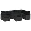 vidaXL Set Divano da Giardino 9 pz Nero polyrattan