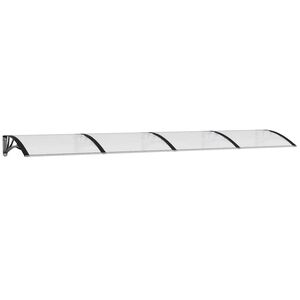 vidaXL Tettoia per Porta Nero e Trasparente 350x75 cm in Policarbonato