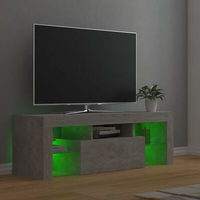 vidaXL Mobile Porta TV con Luci LED Grigio Cemento 120x35x40 cm