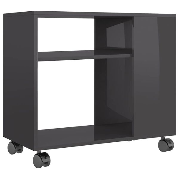 vidaXL Tavolino da Salotto Grigio Lucido 70x35x55 cm Legno Multistrato