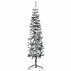 vidaXL Albero Natale Artificiale Sottile a Met&agrave; Neve Fioccata 150 cm