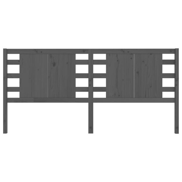 vidaXL Testiera per Letto Grigia 146x4x100cm in Legno Massello di Pino