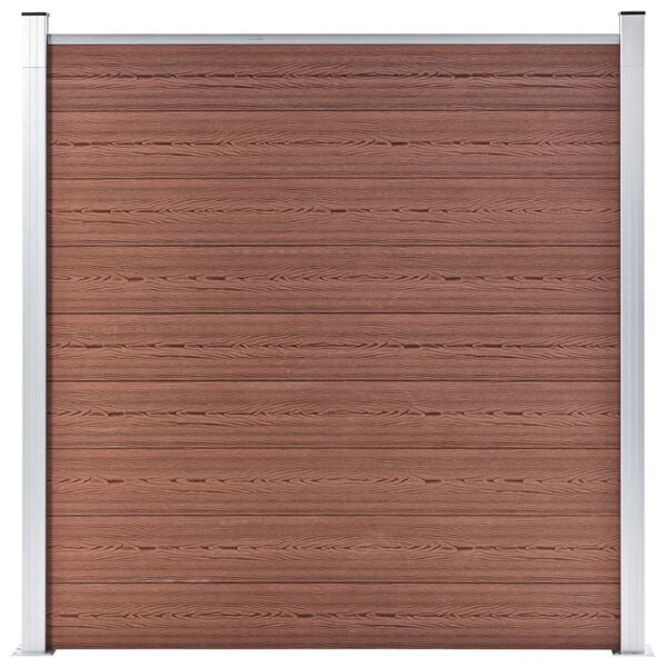 vidaXL Pannelli Recinzione 5 Quadrati 1 Inclinato 965x186 cm Marrone