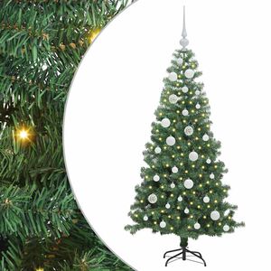 vidaXL Albero di Natale con 150 LED con supporto Verde 120 cm PVC