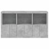vidaXL Credenza con Luci LED Grigio Cemento 181,5x37x100 cm