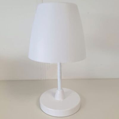H&S Collection Lampada da Tavolo a LED Ricaricabile Bianca 13x30 cm