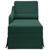 vidaXL Sdraio con Capezzale e Bracciolo Destro Verde Scuro in Velluto