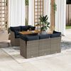 vidaXL Set Divano da Giardino 6 pz con Cuscini Grigio in Polyrattan