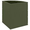 vidaXL Vaso d'angolo Oliver verde 30 x 30 x 35 cm Acciaio