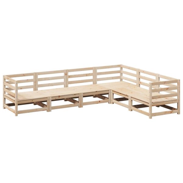 vidaXL Set Divani da Giardino 6 pz in Legno Massello di Pino