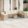 vidaXL Set Divani da Giardino 11 pz con Cuscini Beige in Polyrattan