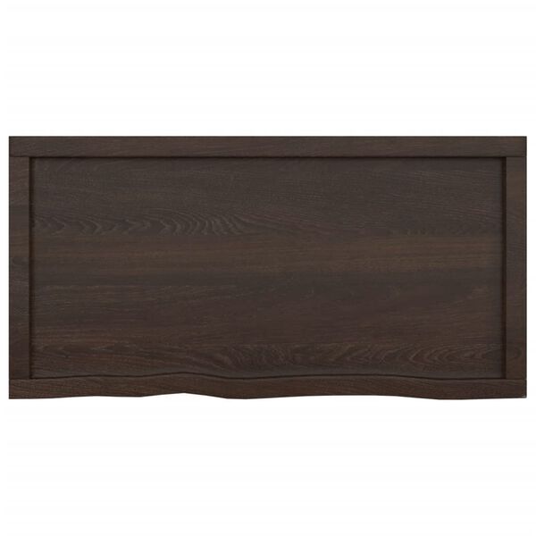 vidaXL Piano Bagno Marrone Scuro 100x50x(2-6)cm Legno Trattato