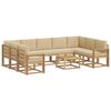 vidaXL Set di divani da esterno 10 pz Bianco e Beige Poliestere