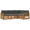 vidaXL Set di divani da esterno con cuscino 4 pcs Naturale e Antracite