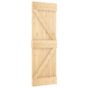 vidaXL Porta scorrevole NARVIK Naturale e Nero 70 x 210 cm (152,5 cm)