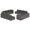 vidaXL Set Divani da Giardino 12 pz con Cuscini in Polyrattan Grigio
