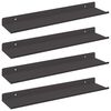vidaXL Mensola sospesa 4 pz Nero 40 x 8,5 x 2,5 cm Acciaio