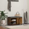 vidaXL Panca per ingresso con cuscino Rovere fum&eacute; 80 x 38 x 46 cm