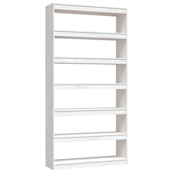 vidaXL Libreria/Divisorio Bianco 100x30x200 cm Legno Massello di Pino