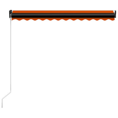 vidaXL Tenda da Sole Retrattile Manuale 300x250 cm Arancione e Marrone