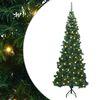 vidaXL Albero di Natale Artificiale Angolare con 300 LED Verde 180 cm