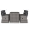 vidaXL Set da Pranzo da Esterno 9 pz con Cuscini in Polyrattan Grigio