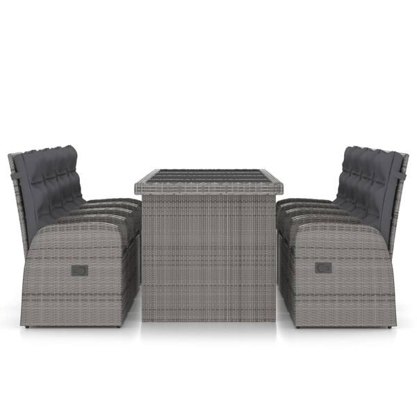 vidaXL Set da Pranzo da Esterno 9 pz con Cuscini in Polyrattan Grigio
