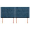 vidaXL Testiera ad Orecchio Blu Scuro 183x16x118/128 cm in Velluto