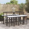 vidaXL Set Bar da Giardino 9 pz con Cuscini in Polyrattan Nero