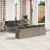 vidaXL Set Divano da Giardino 9 pcs Grigio Poly Rattan