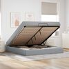 vidaXL Struttura letto con materasso 2 pcs Grigio chiaro Tessuto