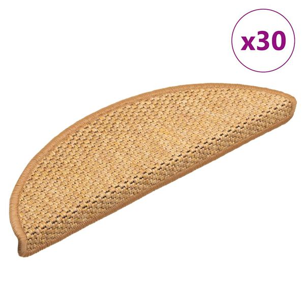 vidaXL Tappeti Autoadesivi Scale Aspetto Sisal 30 pz 56x17x3 cm Sisal