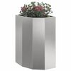 vidaXL Vaso d'angolo Argento 30 x 30 x 50 cm Acciaio inossidabile