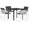 vidaXL Set da Pranzo per Giardino 5 pz Bianco e Antracite