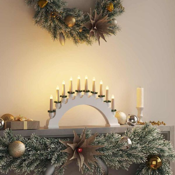 vidaXL Arco di Candele di Natale con 10 Candele LED Bianco
