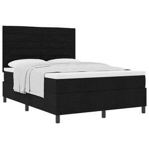 vidaXL Letto a molle con materasso Nero 140 x 190 cm Tessuto