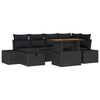 vidaXL Set Divano da Giardino 7 pcs Nero polyrattan