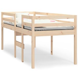 vidaXL Letto a Soppalco 75x190 cm in Legno Massello di Pino