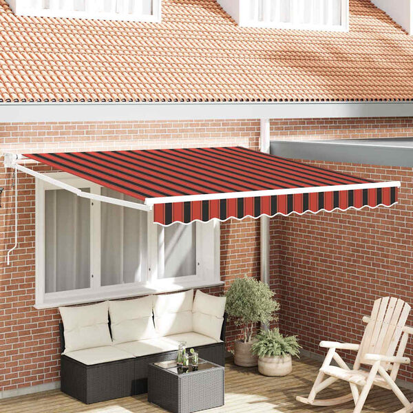 vidaXL Tenda Retrattile Arancione e Marrone 300 x 250 cm