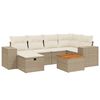 vidaXL Set Divani da Giardino 7 pz con Cuscini Beige in Polyrattan