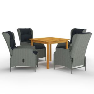 vidaXL Set Mobili da Pranzo per Giardino 5 pz Grigio Chiaro