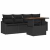 vidaXL Set Divano da Giardino 5 pz Nero Poly Rattan
